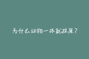为什么动物一抓就拉屎?