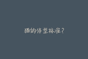 猫的体型标准？