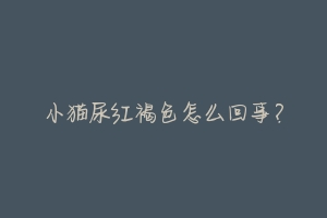 小猫尿红褐色怎么回事?