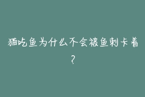 猫吃鱼为什么不会被鱼刺卡着？