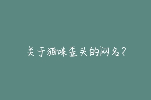 关于猫咪歪头的网名？