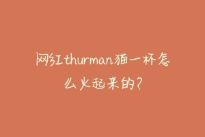 网红thurman猫一杯怎么火起来的?