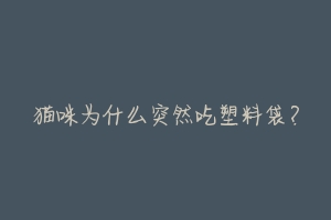 猫咪为什么突然吃塑料袋?