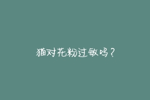 猫对花粉过敏吗?