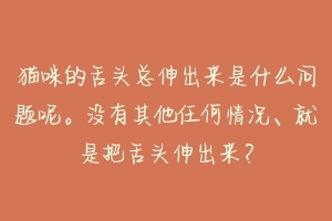 猫咪的舌头总伸出来是什么问题呢。没有其他任何情况、就是把舌头伸出来?