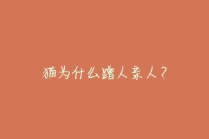 猫为什么蹭人亲人?