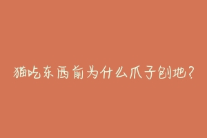 猫吃东西前为什么爪子刨地?
