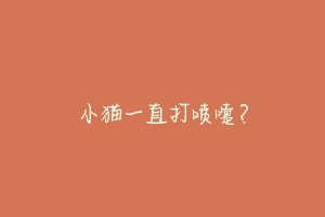 小猫一直打喷嚏?