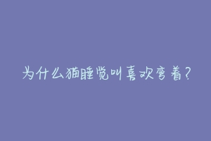 为什么猫睡觉叫喜欢弯着?