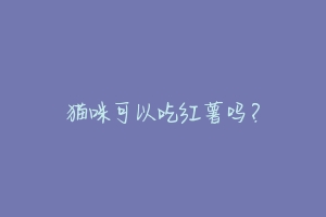 猫咪可以吃红薯吗?