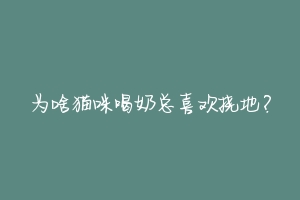 为啥猫咪喝奶总喜欢挠地?