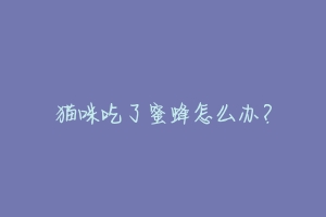 猫咪吃了蜜蜂怎么办？