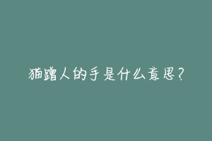 猫蹭人的手是什么意思?