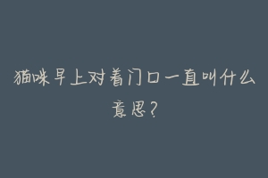 猫咪早上对着门口一直叫什么意思?