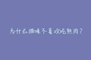 为什么猫咪不喜欢吃熟肉?