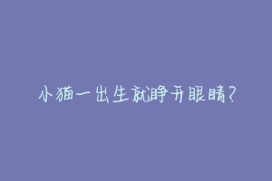 小猫一出生就睁开眼睛?