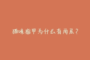 猫咪指甲为什么有两层?
