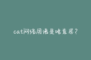 cat网络用语是啥意思?