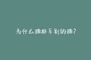 为什么猫排斥别的猫?