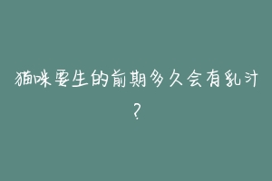 猫咪要生的前期多久会有乳汁?