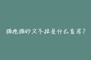 猫挖猫砂又不拉是什么意思？