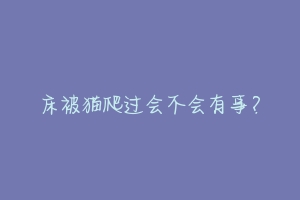 床被猫爬过会不会有事？