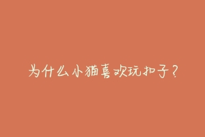为什么小猫喜欢玩扣子？