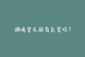 猫咪穿衣服有危害吗?