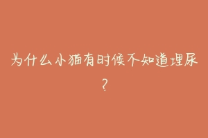 为什么小猫有时候不知道埋尿?
