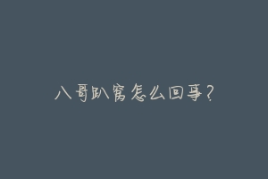 八哥趴窝怎么回事？