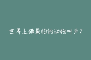 世界上猫最怕的动物叫声?