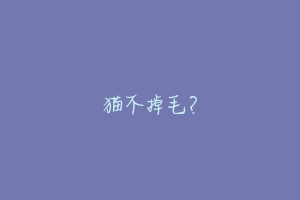猫不掉毛?