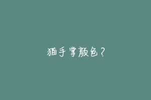 猫手掌颜色?