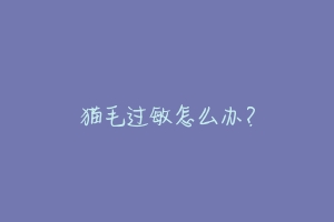 猫毛过敏怎么办?