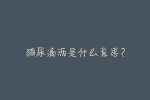 猫尿滴沥是什么意思?