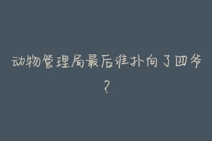 动物管理局最后谁扑向了四爷?