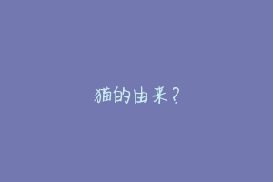 猫的由来?