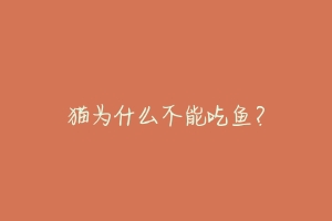 猫为什么不能吃鱼?
