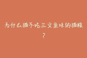 为什么猫不吃三文鱼味的猫粮?