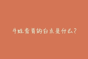 牛蛙背脊的白点是什么?