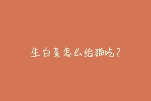 生白菜怎么给猫吃?