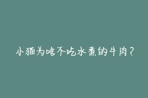 小猫为啥不吃水煮的牛肉？