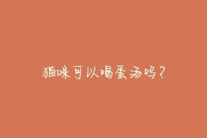 猫咪可以喝蛋汤吗?