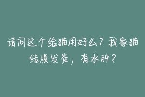 请问这个给猫用好么?我家猫结膜发炎,有水肿?
