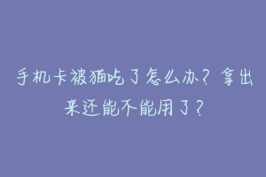 手机卡被猫吃了怎么办?拿出来还能不能用了?