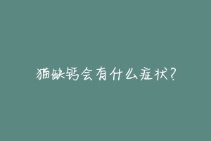 猫缺钙会有什么症状?