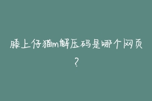 膝上仔猫m解压码是哪个网页？