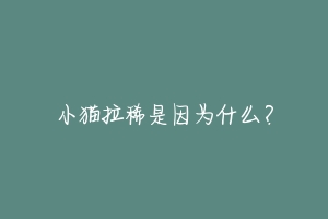 小猫拉稀是因为什么?