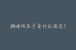 猫咪吸瓜子是什么情况?