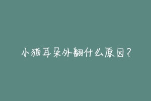 小猫耳朵外翻什么原因?